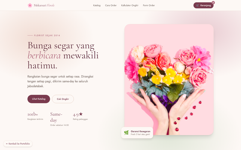Pratinjau demo Florist & Bunga