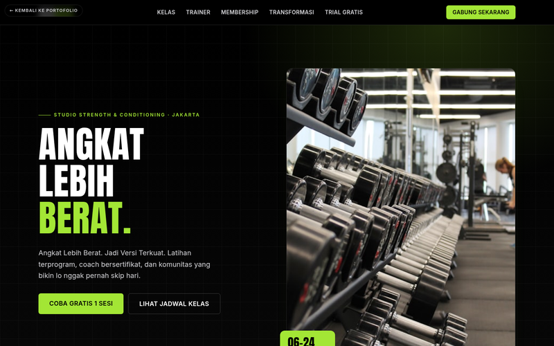 Pratinjau demo Gym & Fitness