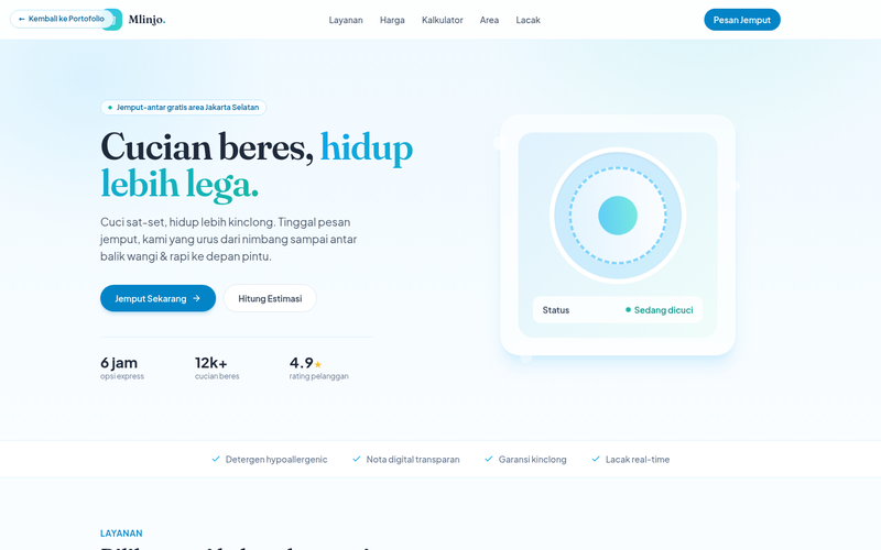 Pratinjau demo Laundry & Kiloan
