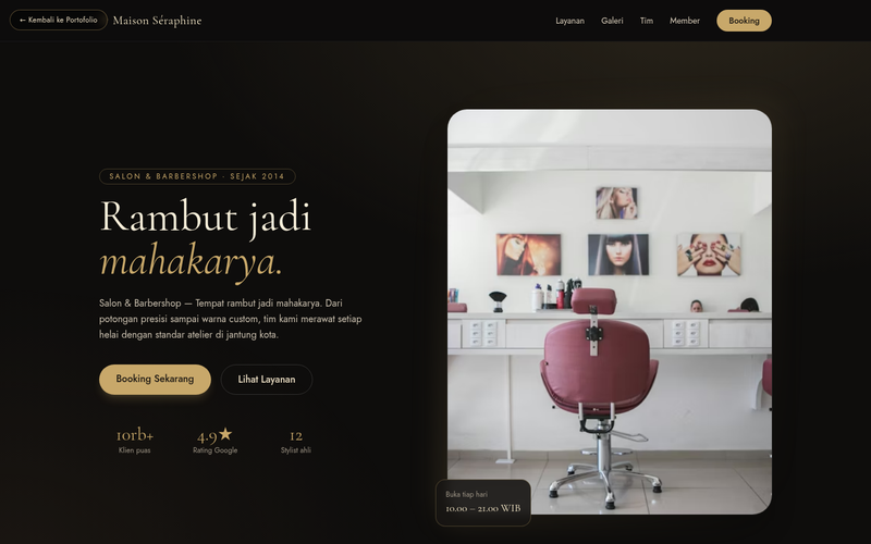 Pratinjau demo Salon & Beauty
