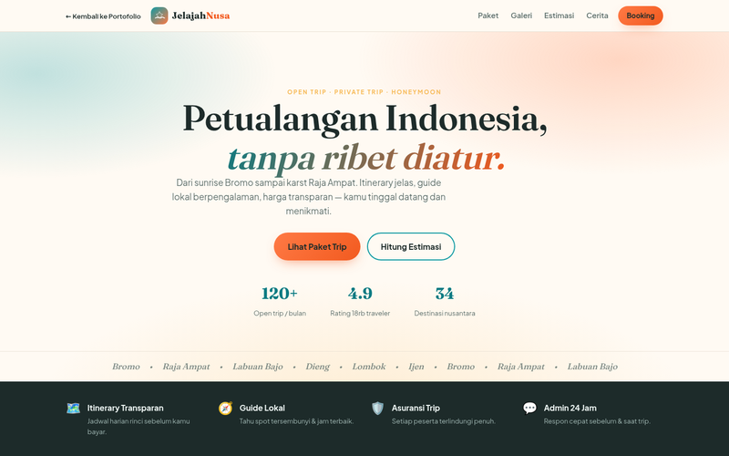 Pratinjau demo Travel & Tour
